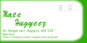 mate hugyecz business card